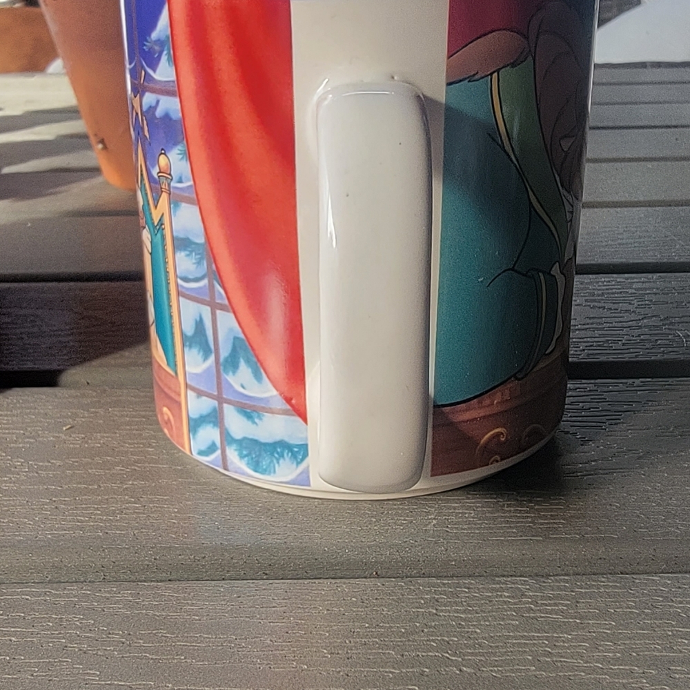 Rare Vintage Disney Store Beauty And The Beast Coffee Mug Cup Dinner With Belle